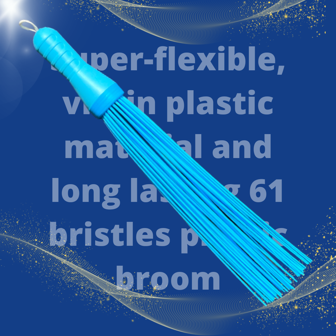 61 Bristles(Sticks) & Virgin Material Plastic Broom